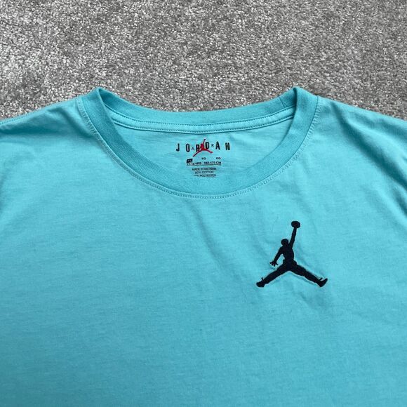Jordan Air Embroidered T-Shirt Kids Boys XL Blue Short Sleeve Jump Man Crew Tee - Picture 3 of 11